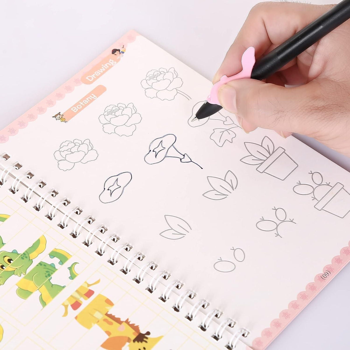 Magic Practice Copybook, (4 BOOK + 10 REFILL+ 1 Pen +1 Grip)